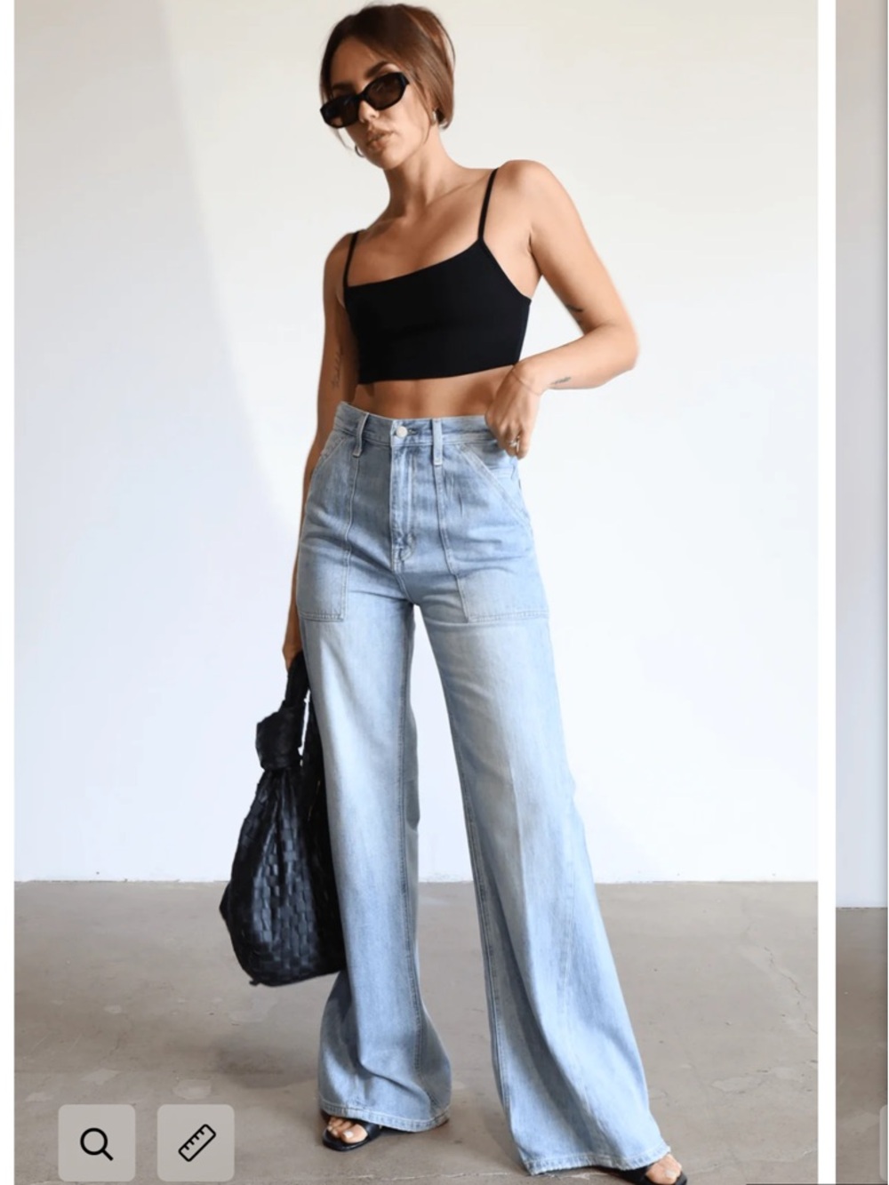 Anthropologie Pistola Ruby High Rise Utility Pocket Palazzo Jeans Size 31